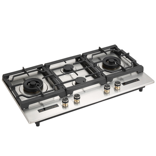 Built-in 4 Burner Stainless Steel Gas Stove with Timer | Front Control Cooktop | XST-4-BIG007