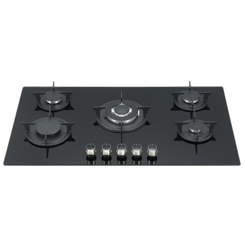 Kitchen appliances | 5 Burner Gas Stove | 6mm Tempered Glass | OEM/ODM | Metal Bottom Base | B501