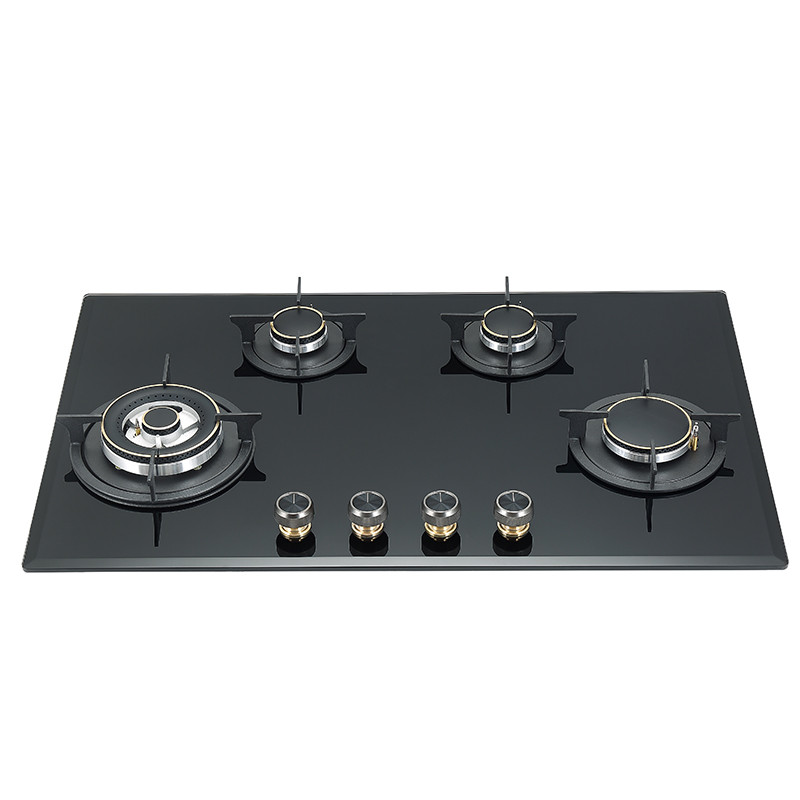Indoor Beveled Edges 4 Burner Drop In Gas Stove | Cooktops with Copper Fire Cover | B455