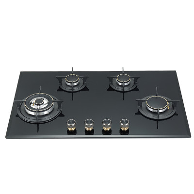 Indoor Beveled Edges 4 Burner Gas Stove | Cooktops with Copper Fire Cover | B455