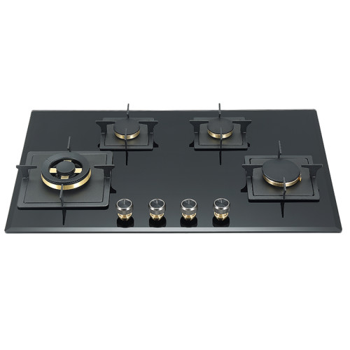 4 Burner Gas Stove Manufacturer | Gas Cooker with Wok Burner | Beveled Edges | B456