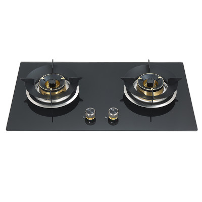 China Custom Built-in Double Burner Gas Cooker Manufacturer | Glass Gas Stove Factory | B386