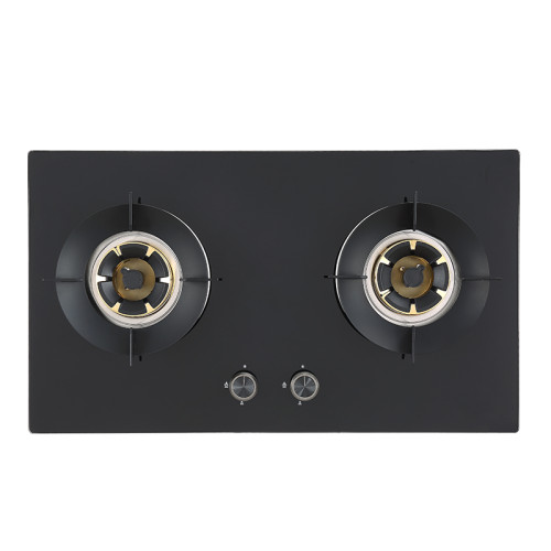 China Custom Built-in Double Burner Gas Cooker Manufacturer | Glass Gas Stove Factory | B386