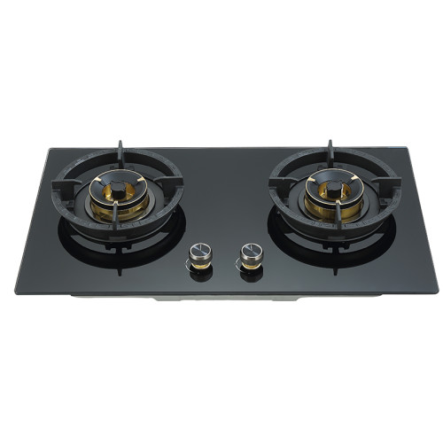 Custom 2 Burner Gas Stove | Black Glass Gas Cooker | Wholesale Gas Hob Solutions | B383