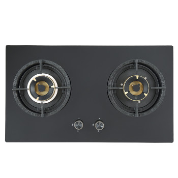 Custom 2 Burner Gas Stove | Black Glass Gas Cooker | Wholesale Gas Hob Solutions | B383