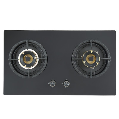 Custom 2 Burner Gas Stove | Black Glass Gas Cooker | Wholesale Gas Hob Solutions | B383