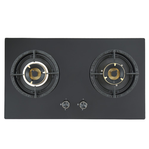 Custom 2 Burner Gas Stove | Black Glass Gas Cooker | Wholesale Gas Hob Solutions | B383