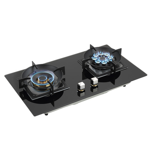 Wholesale 2 Burner Gas Stove | Customized Built-in Black Glass Gas Cooktop Factory | B335