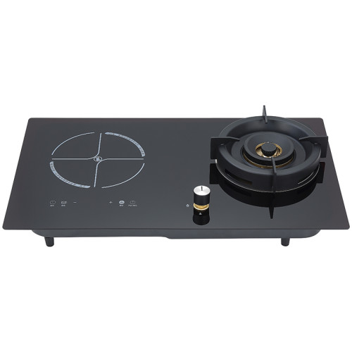 Household Ceramic Glass Touch Control 1 Gas 1 Electric Induction Hob | Combination Cooktop Factory | QB631