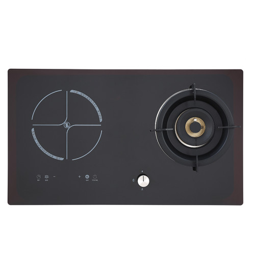 Household Ceramic Glass Touch Control 1 Gas 1 Electric Induction Hob | Combination Cooktop Factory | QB631