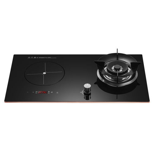 Fabricante de placas de cocina mixtas empotradas | Cocina híbrida de gas e inducción de 76 cm | Cocina de vidrio microcristalino | QD872