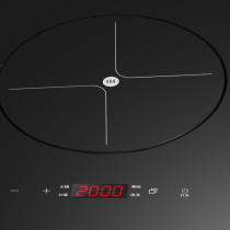 Built-in Gas Induction Cooktop​ | 76cm Hybrid Gas and Induction | Microcrystal Glass Cooker | QD872