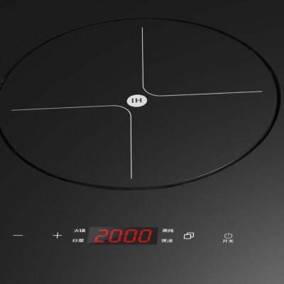 Built-in Gas Induction Cooktop​ | 76cm Hybrid Gas and Induction | Microcrystal Glass Cooker | QD872