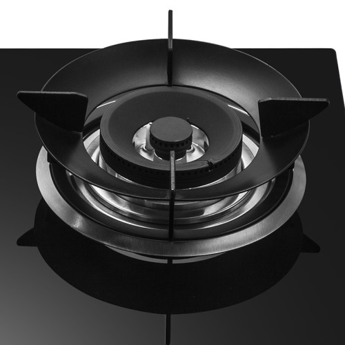 Built-in Mixed Hob Manufacturer | 76cm Hybrid Gas and Induction | Black Microcrystal Glass Cooker| QD872