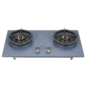 Built in 2 Burner Gas Stove | Original Stone Panel Glass | with Cast Iron Pan Support | B730