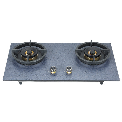 Built in 2 Burner Gas Stove | Original Stone Panel Glass | with Cast Iron Pan Support | B730