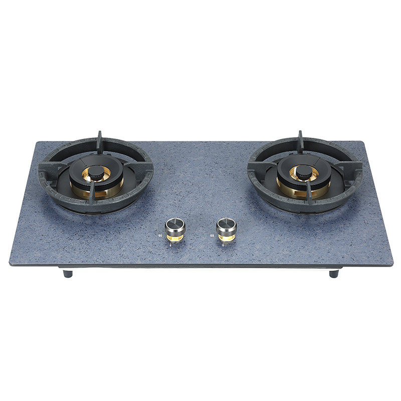 Built in 2 Burner Gas Stove | Original Stone Panel Glass | with Cast Iron Pan Support | B730