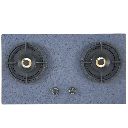 Built in 2 Burner Gas Stove | Original Stone Panel Glass | with Cast Iron Pan Support | B730