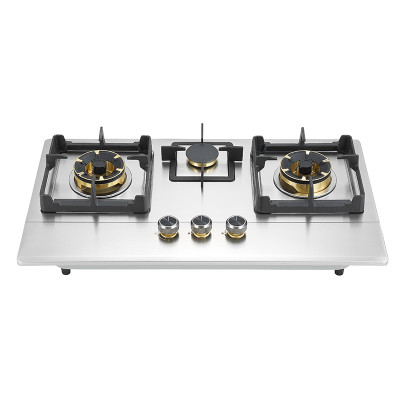 Customizable Stainless Steel Gas Cooker | Kitchen Built-in | 3 Burner Cooktops | without Safety Device | G727