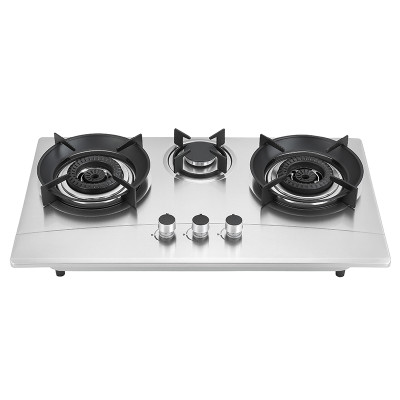 China Factory Built in |Stainless Steel Gas Cooktops | 3 Burner for Cooking | Customizable Gas Hob with FFD | G726