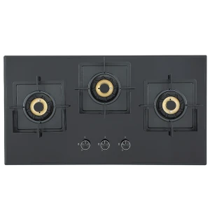 Chinese Supplier 3 Burner 36 Gas Stove Top | Black Tempered Glass Gas Hob | P-396