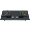 Double Burner Black Tempered Glass Gas Hob | Built-in with Safety Protection Device | BA608