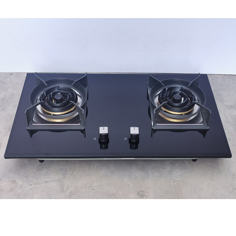 High Quality | Home Appliances 2 Burner Gas Cooker | Beveled Edges | Black Glass Stove | L50