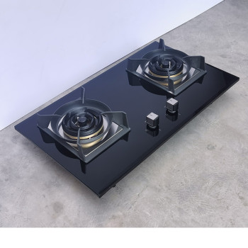 High Quality | Home Appliances 2 Burner Gas Cooker | Beveled Edges | Black Glass Stove | L50