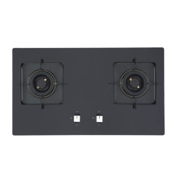 Premium 2 Burner Gas Stove in Black Glass | Gas Hob Manufacturer for Wholesale Partners | B631