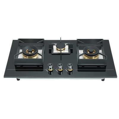 3 Burner Gas Stove | Indoor | Black Glass |Safety Device(Optioanl) | Wholesale | BA808