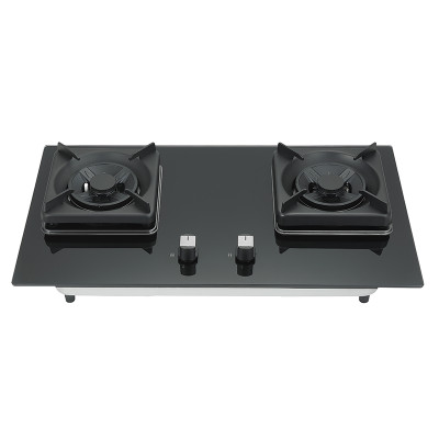 Two Burners Gas Stove Top | Built-in black Glass Gas Hob | Wholesale & Customized | B637