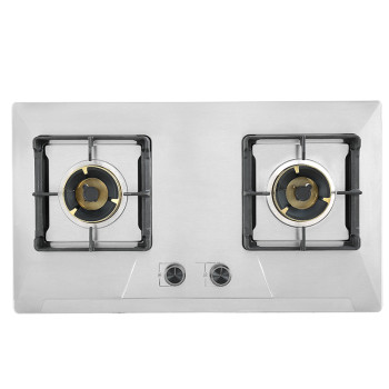 China Factory Stainless Steel Gas Cooker Cooktop | 2 Burners 0.6mm Thickness Panel Gas Stove | G603