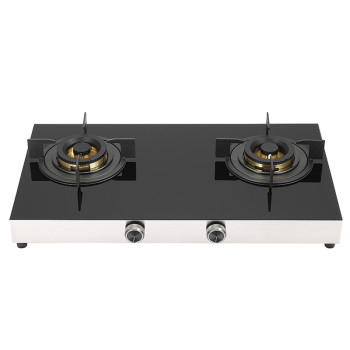 China Factory 2 Burner Gas Stove |  Black Glass Table Top | Hot Sale Gas Cooktop | T710