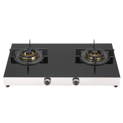 China Factory 2 Burner Gas Stove |  Black Glass Table Top | Hot Sale Gas Cooktop | T710