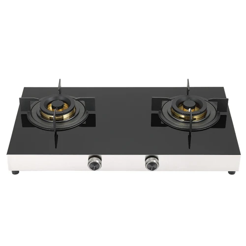 China Factory 2 Burner Gas Stove |  Black Glass Table Top | Hot Sale Gas Cooktop | T710