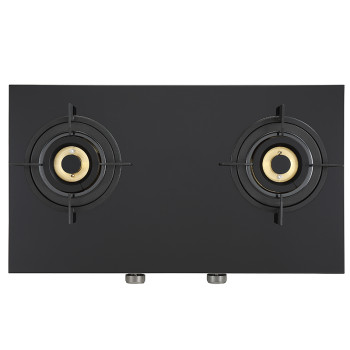 China Factory 2 Burner Gas Stove |  Black Glass Table Top | Hot Sale Gas Cooktop | T710
