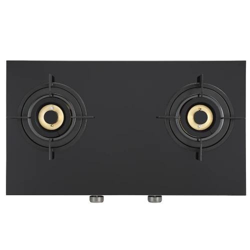 China Factory 2 Burner Gas Stove |  Black Glass Table Top | Hot Sale Gas Cooktop | T710