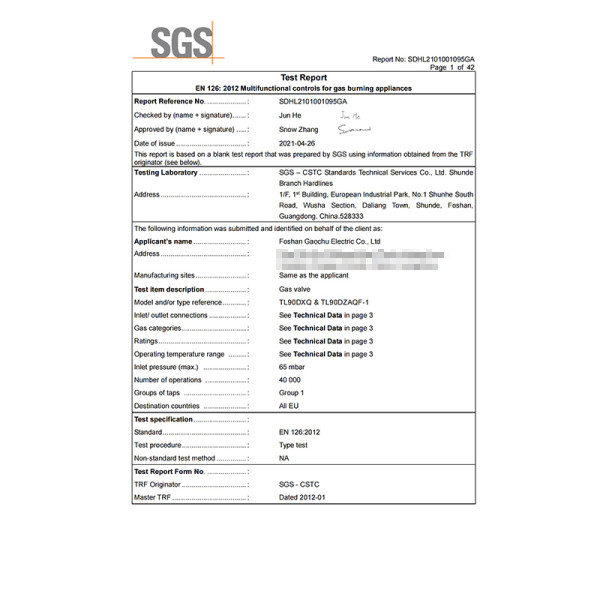 Отчет об испытаниях SGS