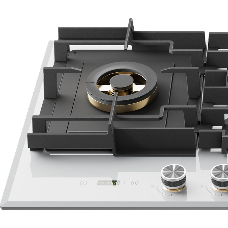 Bousit 4 Burner Tempered Glass Gas Stove B9064(White)