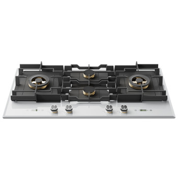 38 inch Household North American | 4 Burners White Tempered Glass Gas Range Stove | B9064(White)