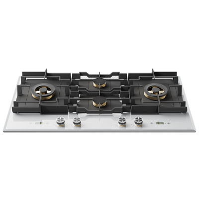 38 inch Household North American | 4 Burners White Tempered Glass Gas Range Stove | B9064(White)