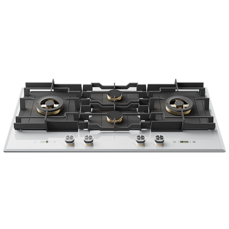 38 inch Household North American | 4 Burners White Tempered Glass Gas Range Stove | B9064(White)
