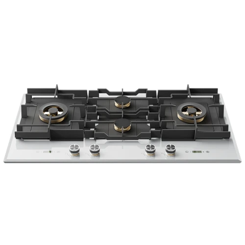 38 inch Household North American | 4 Burners White Tempered Glass Gas Range Stove | B9064(White)