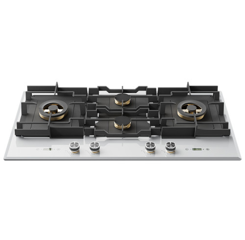 Placa de gas cristal | Cocinas a gas natural | Placa de gas con temporizador | B9064 (blanco)