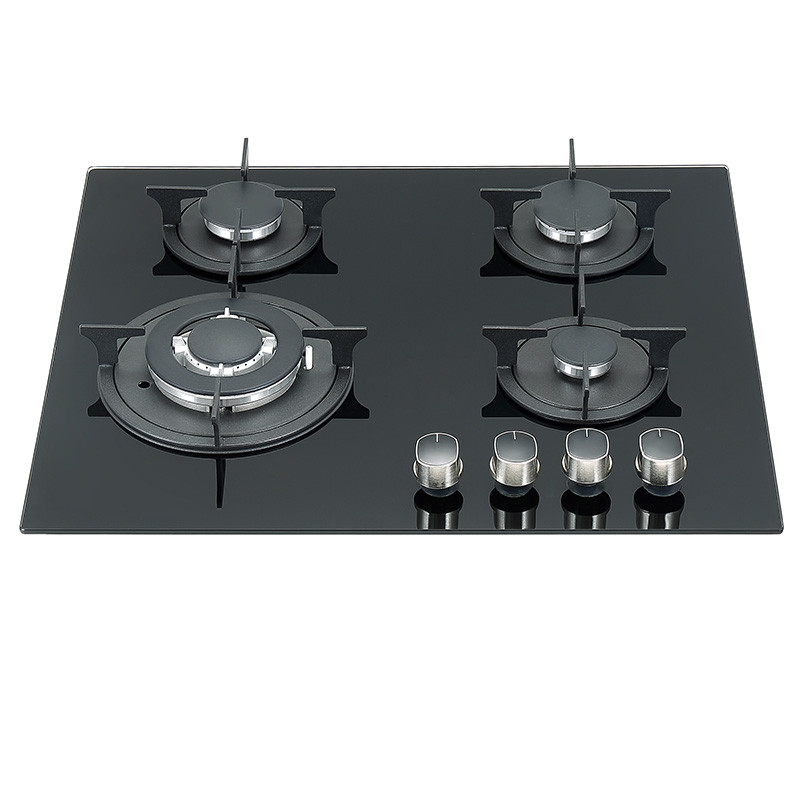 Kitchen 4 Burner Gas Stove with Glass Top | Bulk Production Glass Gas Stove Factory | B401