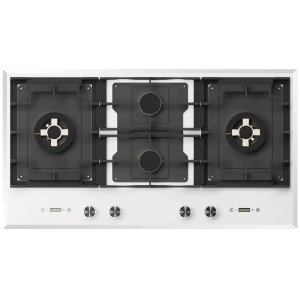 38 inch Household North American | 4 Burners White Tempered Glass Gas Range Stove | B9064(White)