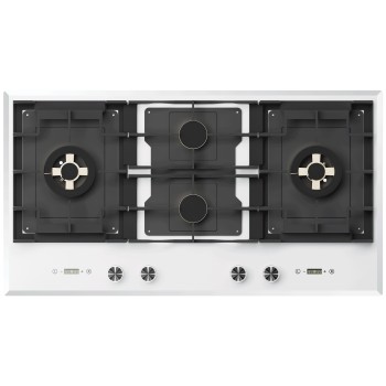 White Glass Gas Cooktop | Built-in Kitchen Hob Manufacturer B9064