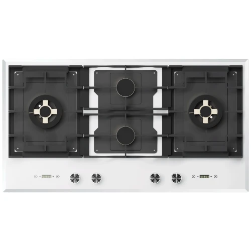 38 inch Household North American | 4 Burners White Tempered Glass Gas Range Stove | B9064(White)