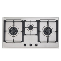 36 Inch Gas Hob OEM | 3-Burner Stainless Steel Built-in Hob Supplier | MOQ 100
