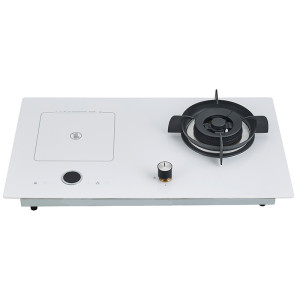 Combination Cooktop Hob Manufacturer | Hybrid Gas and Induction Hob | B19(White)